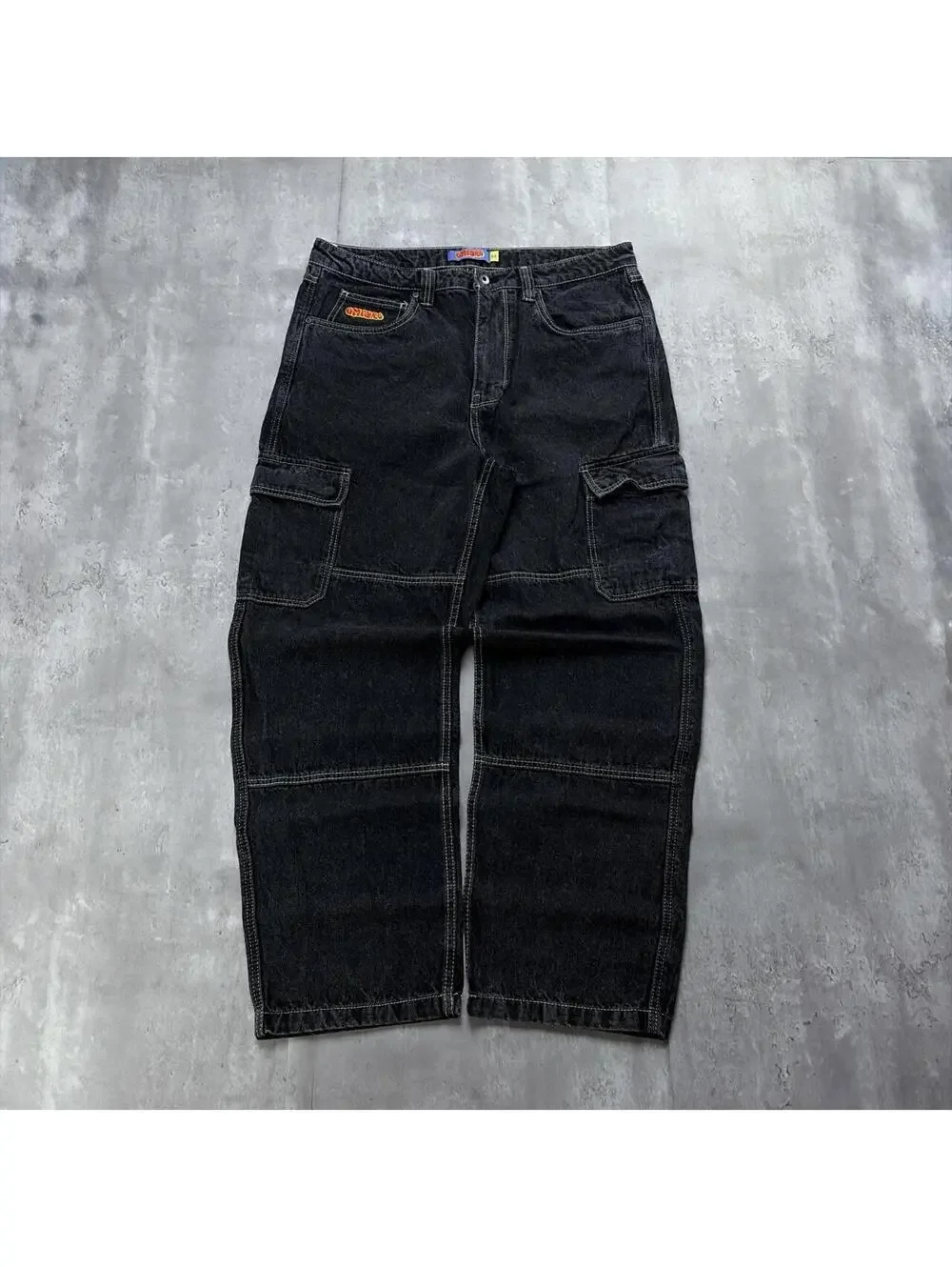 Y2K Black Empyre Grunge Baggy Skater Cargo Denim Jeans